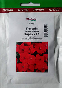 Насіння Петунія гібридна Карлик F1, червона, 100 гранул, Cerny