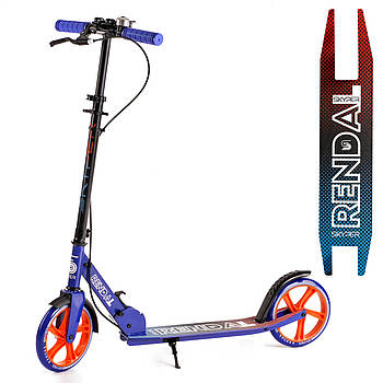 Самокат двоколісний (алюмінієва рама, колеса PU 200 мм, ножні гальма, кермо 98см) "Skyper" NL-11299 Синій