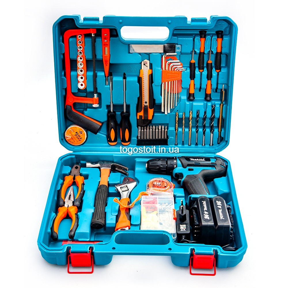 Шурупокрут Makita 550 DWE (24V, 5 AH) з набором інструментів. Акумуляторний шурупокрут Макіта 550