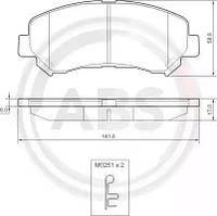 Тормозные колодки перед. QASHQAI I/QASHQAI II/ X-TRAIL 1.5D-2.5 07-, пр-во: ABS, код: 37625