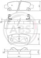 Тормозные колодки зад. MITSUBISHI LANCER/JEEP PATRIOT 1.3-2.4 02-, пр-во: ABS, код: 37384