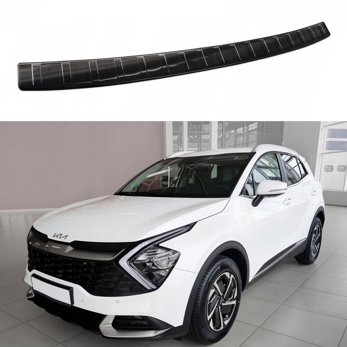 Захисна накладка на задній бампер для KIA Sportage V 2021+ /чорн.нерж.сталь/