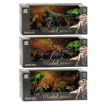 Набір динозаврів (3 види, 3 шт. та декорації в наборі, в коробці) Q 9899 M 5