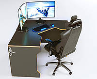 Геймерский стол Zeus Tron-2 черный/оранж