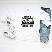 Женский свитшот лонгслив кофта Adidas Адидас Белый