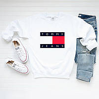 Женский свитшот лонгслив кофта Tommy Jeans Томми Джинс Белый