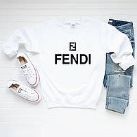 Женский свитшот лонгслив кофта Fendi Фенди Белый