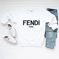 Женский свитшот лонгслив кофта Fendi Фенди Белый