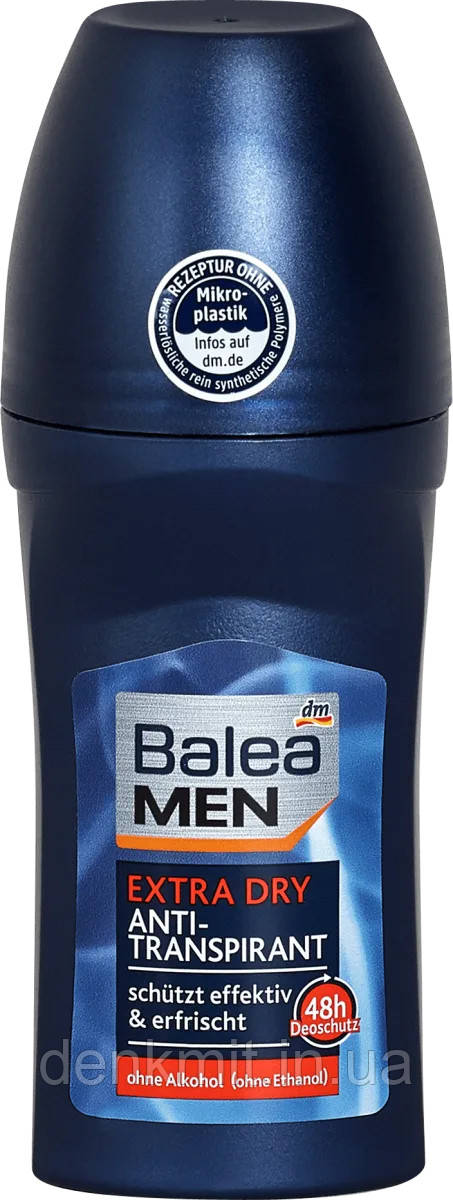 Дезодорант кульковий атиперспірант для чоловіків Balea MEN Deo roll Extra Dry 50 ml