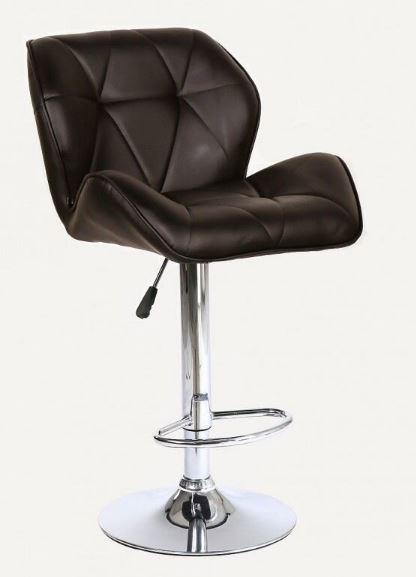 Визажное высокое кресло Мартин шоколадный кожзам ,на диске (бар) хром - фото 1 - id-p1665057812