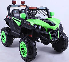 Дитяча машина на акумуляторі 4х4 Just Drive buggy. Чотири мотори по 30 Вт, MP3, 6 км/год. Зелений, фото 3