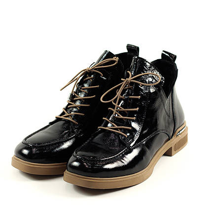 Ботинки лаковые Guero 146704 36 Черно-коричневые деми, фото 1