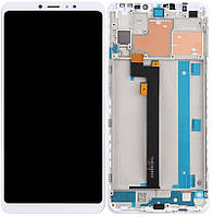 Дисплей модуль тачскрин Xiaomi Mi Max 3 белый в рамке