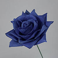Искусственная головка розы синяя GR 0910