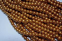 GBP-6/08 Перли скляні 6мм  гірчично-золоті (низька-140шт)