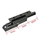 Дахок стовбурної коробки АК-47/74 з трьома планками PICATINNY, фото 10