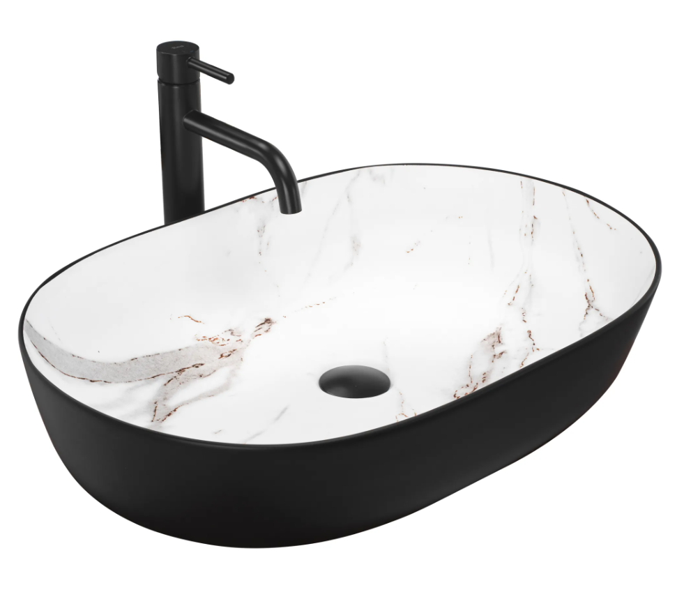 Умивальник (раковина) REA CLEO 61 BLACK AIAX MATT накладний