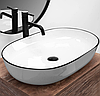 Умивальник (раковина) REA CLEO 61 WHITE BLACK EDGE накладний, фото 3