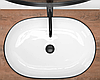 Умивальник (раковина) REA CLEO 61 WHITE BLACK EDGE накладний, фото 5