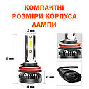 Лампа світлодіодна для фар MINI LED H8 4000 Lum, колір світіння 6000К, 2 шт/компл., фото 3