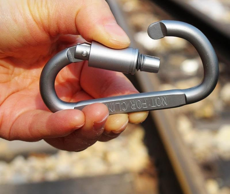 Алюмінієвий карабін D-Ring 80мм з різьбовою муфтою