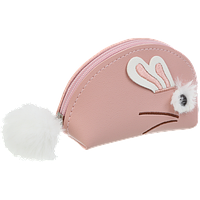 Кейс для монет FUR RABBIT (плоский 12.5x8.5x4.5 см персиковий на блискавці)