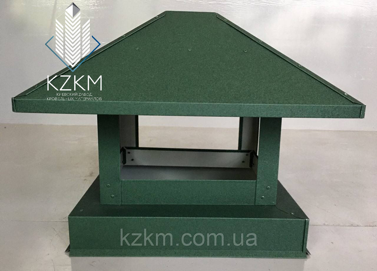 ФЛЮГАРКА матовий 6005 зелений, флюгарка на трубу, КОЛПАК на димохід, димник, фото 1