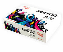 Набір акрилових фарб Graffiti 12 кольорів по 10 мл Rosa Start, 322111011