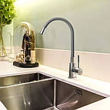 VENTA VA3009E-Grey Змішувач для кухні з гнучким СЕРИМ силіконовим зливом Нержавейка., фото 4