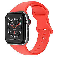 Силиконовый ремешок на Apple Watch 42, 44, 45 Series Sport . РАЗНЫЕ ЦВЕТА розовый