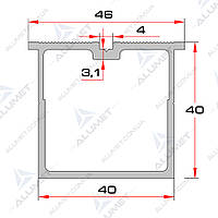 Лага алюминиевая 46х40 ALUMET art. 222355