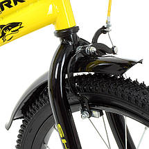 Велосипед дитячий двоколісний PROF1 Shark 20 дюймів Y20214 з ліхтариком Жовтий, фото 5