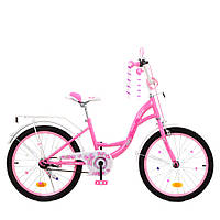 Велосипед детский двухколесный PROF1 20 дюймов Y2021 с багажником и зеркалом Розовый