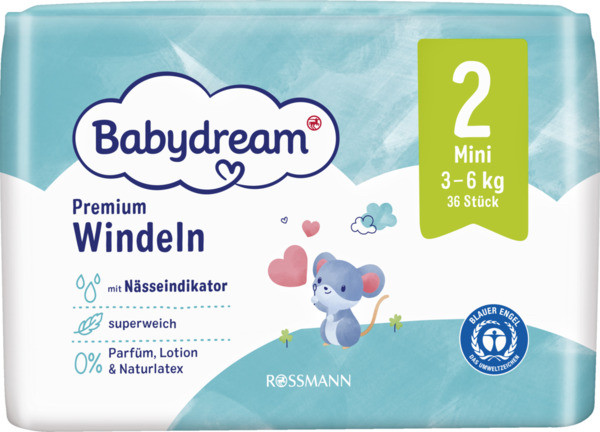 Підгузки Babydream premium Німеччина 2 (3-6кг) 36 шт.
