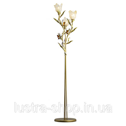 Купити Красивий торшер у стилі флористика з 3 квітковими плафонами та ...