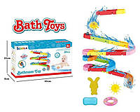 Игра для ванной 8366-10 А (30) Водный трек , 39 деталей, на присосках, 4 мини-игрушки, надувной круг,