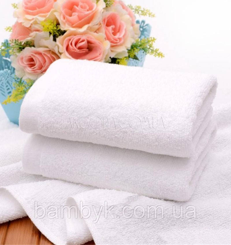 Рушник Банний 70x140 Білий Для Готелів Будинку Відпочинку Щільні Бавовняна Махра Hanibaba