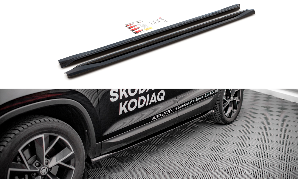 Поріг Skoda Kodiaq рестайл (2021+) тюнінг обвіс спідниця елерон