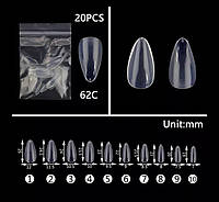 Типсы для наращивания в асс. 20 шт 62C