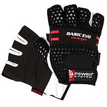 Рукавички для фітнесу і важкої атлетики Power System Basic EVO PS-2100 Black Red Line XL