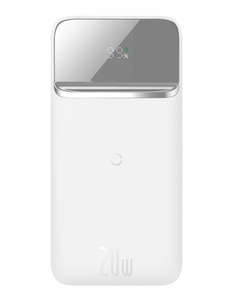 УМБ Power Bank (зовнішній акумулятор) з безпровідною зарядкою Baseus 10000 мАг Білий (PPMT-02)