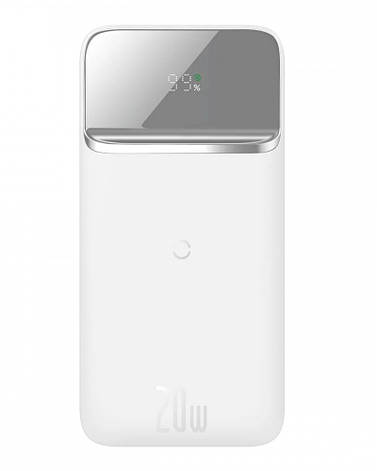 УМБ Power Bank (зовнішній акумулятор) з безпровідною зарядкою Baseus 10000 мАг Білий (PPMT-02), фото 1