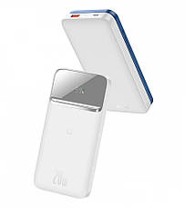 УМБ Power Bank (зовнішній акумулятор) з безпровідною зарядкою Baseus 10000 мАг Білий (PPMT-02), фото 3