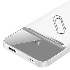 УМБ Power Bank (зовнішній акумулятор) з безпровідною зарядкою Baseus 10000 мАг Білий (PPMT-02), фото 5