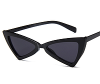 Солнцезащитные очки черные, треугольные, кошачий глаз, очки от солнца