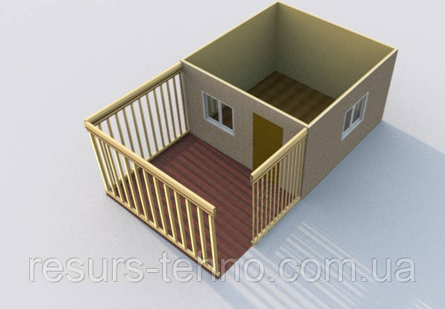 Маленький дачный домик 4м х 4м из блокхауса с террассой 4м х 3м - фото 3 - id-p684749889