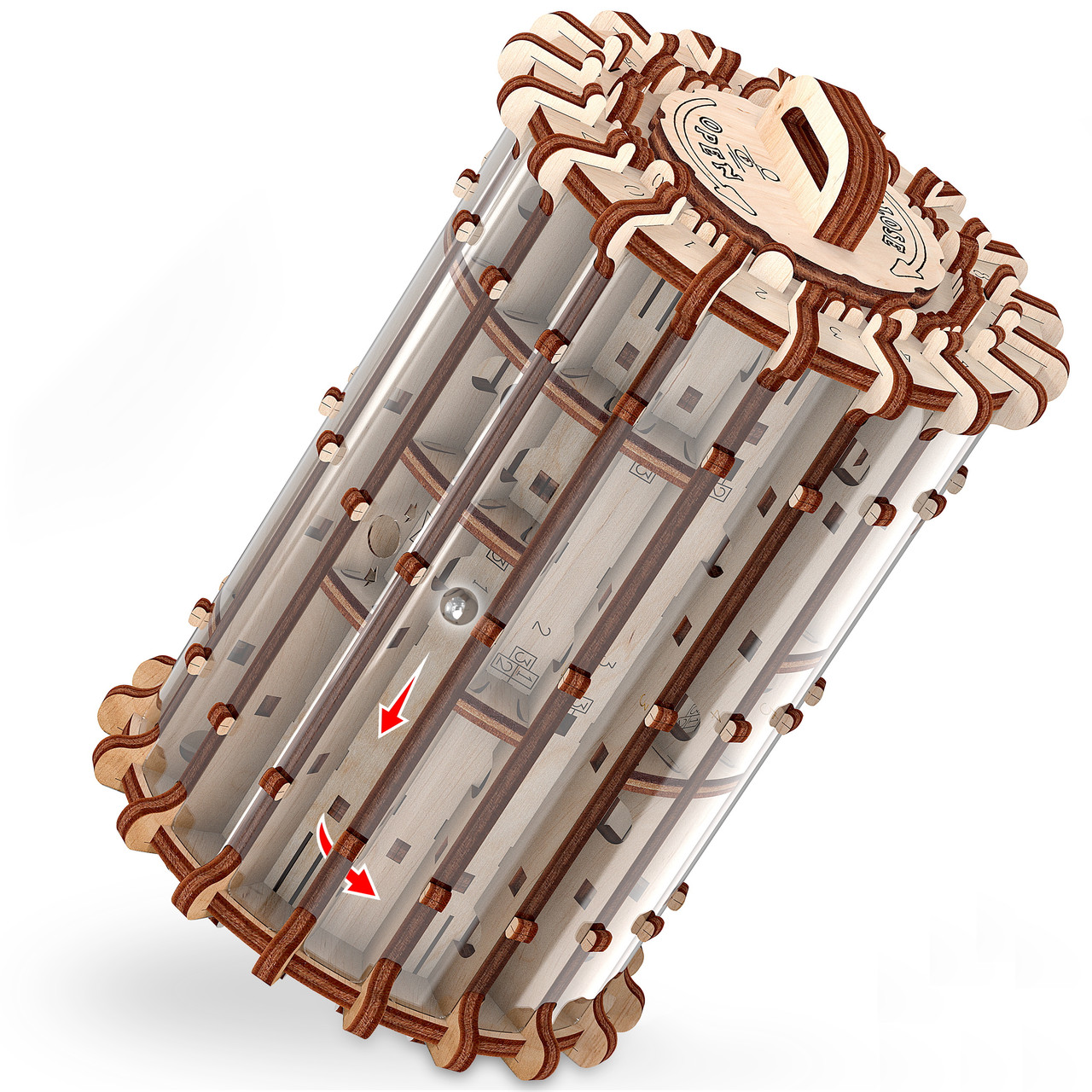 Конструктор, 3d пазл, механічний з дерева, навчальна, розвиваюча іграшка, гра, Лабіринт Scroll & hole, фото 1