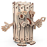 Конструктор, 3d пазл, механічний з дерева, навчальна, розвиваюча іграшка, гра, Скарбничка Лісовичок