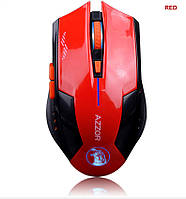 Оригинальная беспроводная игровая мышь Azzor со встроенным аккумулятором красная с черным