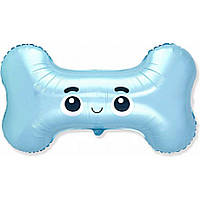 Фольгована кулька велика фігура Кістка блакитна 77х45см Flexmetal в упаковці